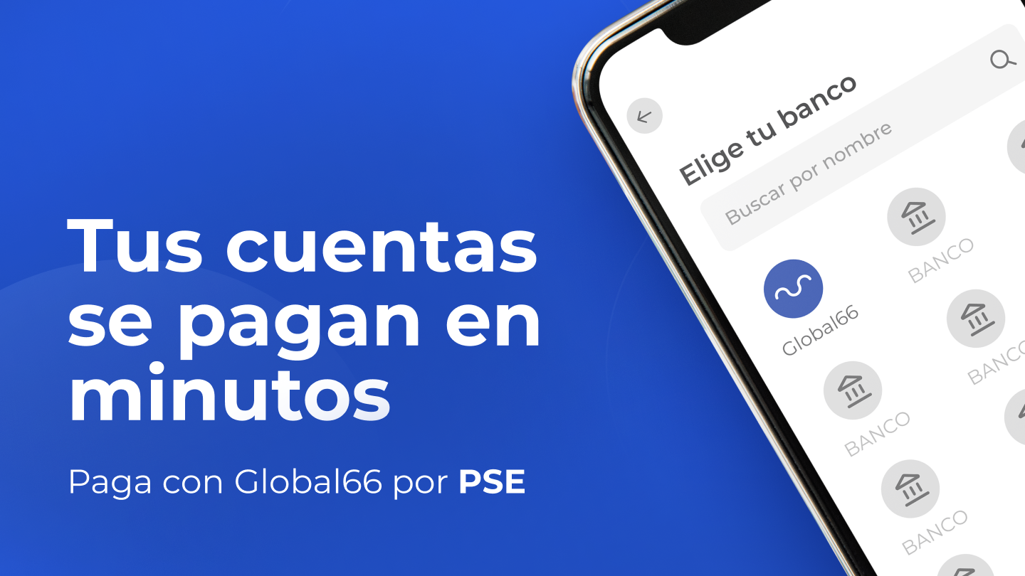 banner con celular asomado con la app abierta de Global66