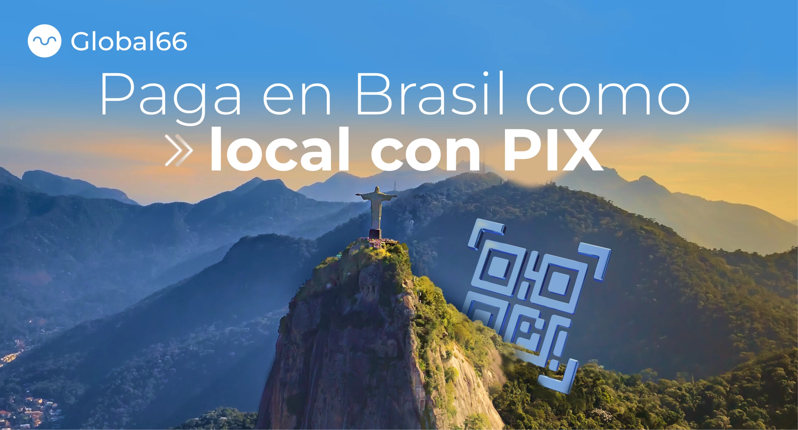 cristo redentor con un qr diseñado en 3d de fondo